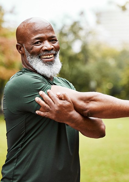 Older man enjoying improved wellness thanks to ozone therapy